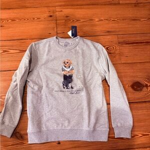 Polo by Ralph Lauren Light Gray Bear Crewneck Sweater